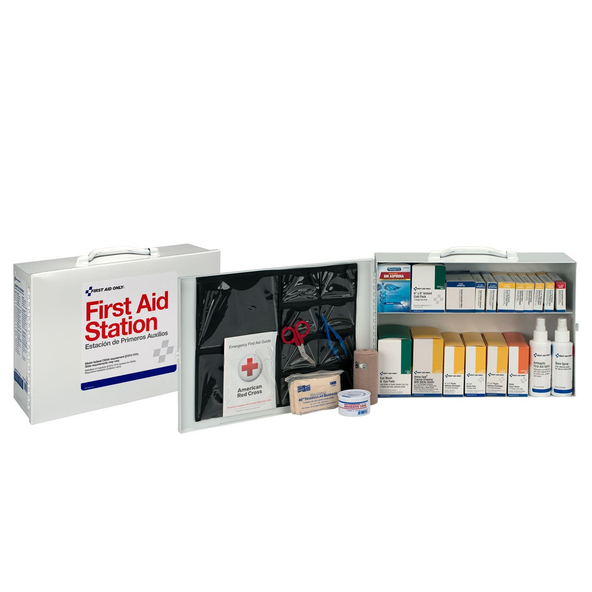 First Aid Only 75 Person 2 Shelf First Aid Steel Cabinet (2 per order)