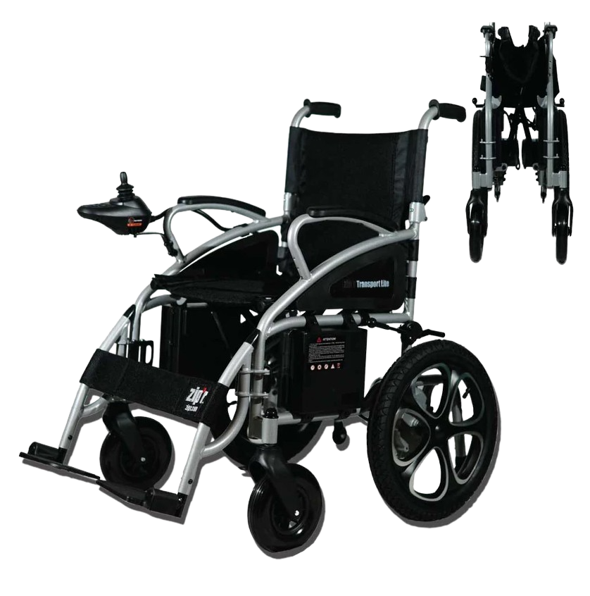 Zip’r ZIP12SLV Transport Lite Folding Electric Wheelchair Silver New