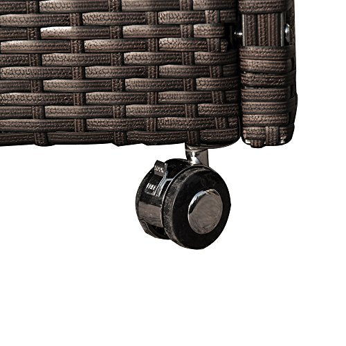 Island Retreat NU2057 Rolling Resin Wicker Bar for Pools and Patios, 44-in L x 18-in W x 36-in H, Black