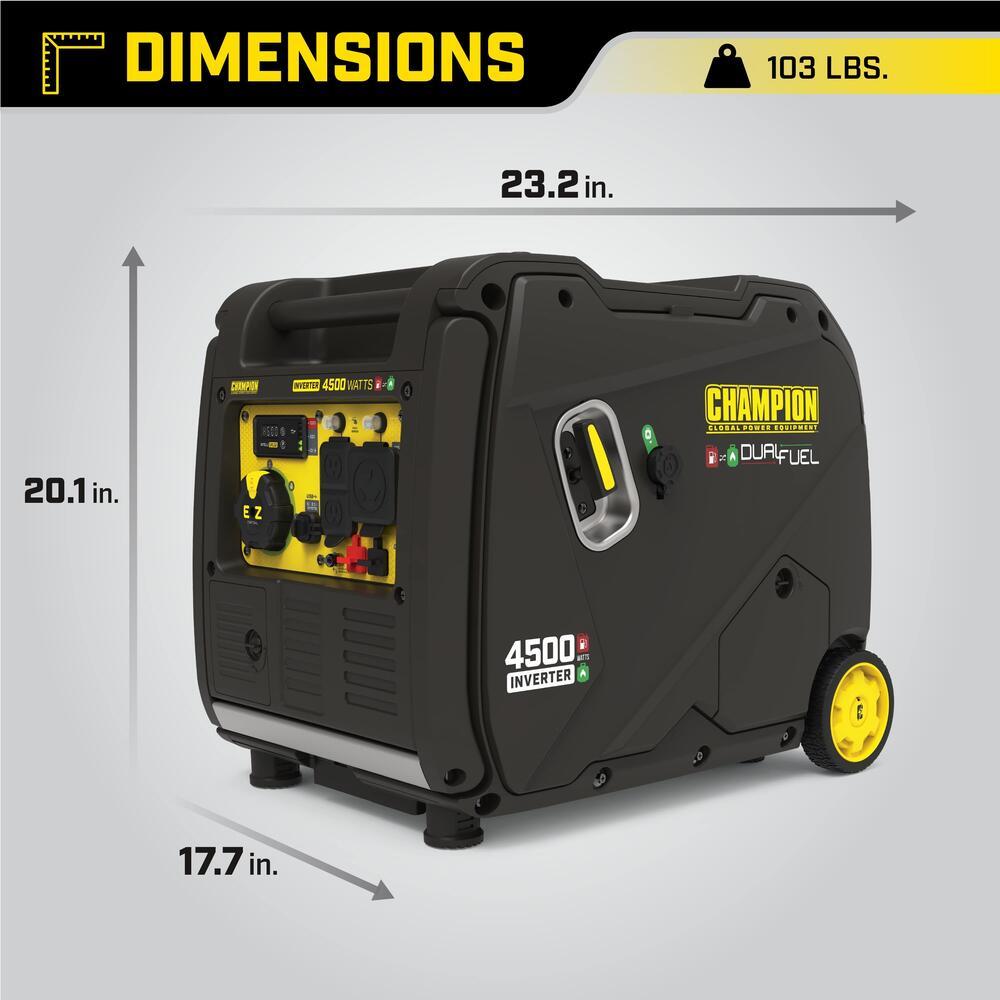 Champion 200991 3500W/4500W Inverter Dual Fuel Electric Start Generator New