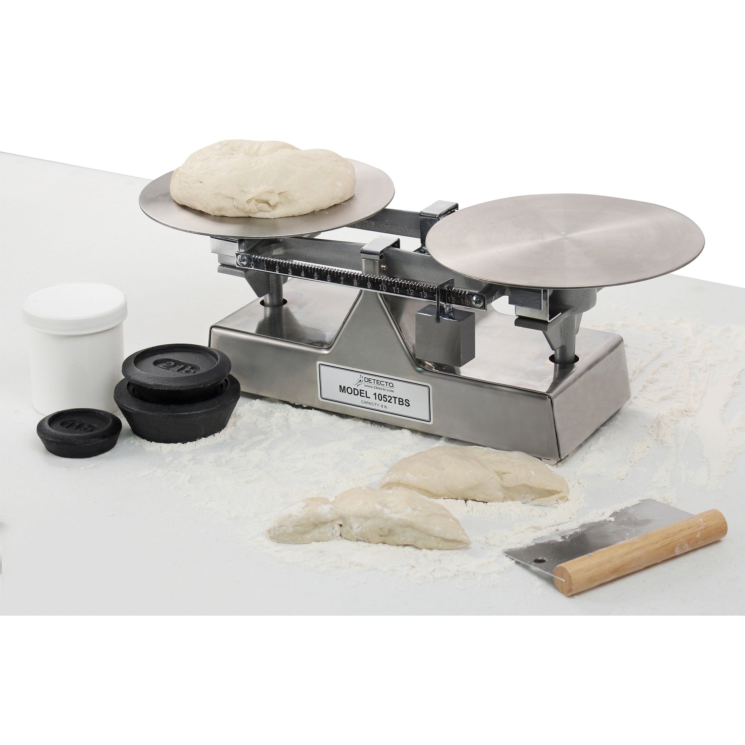 Detecto Mechanical Stainless Steel Baker Dough Scale with Scoop