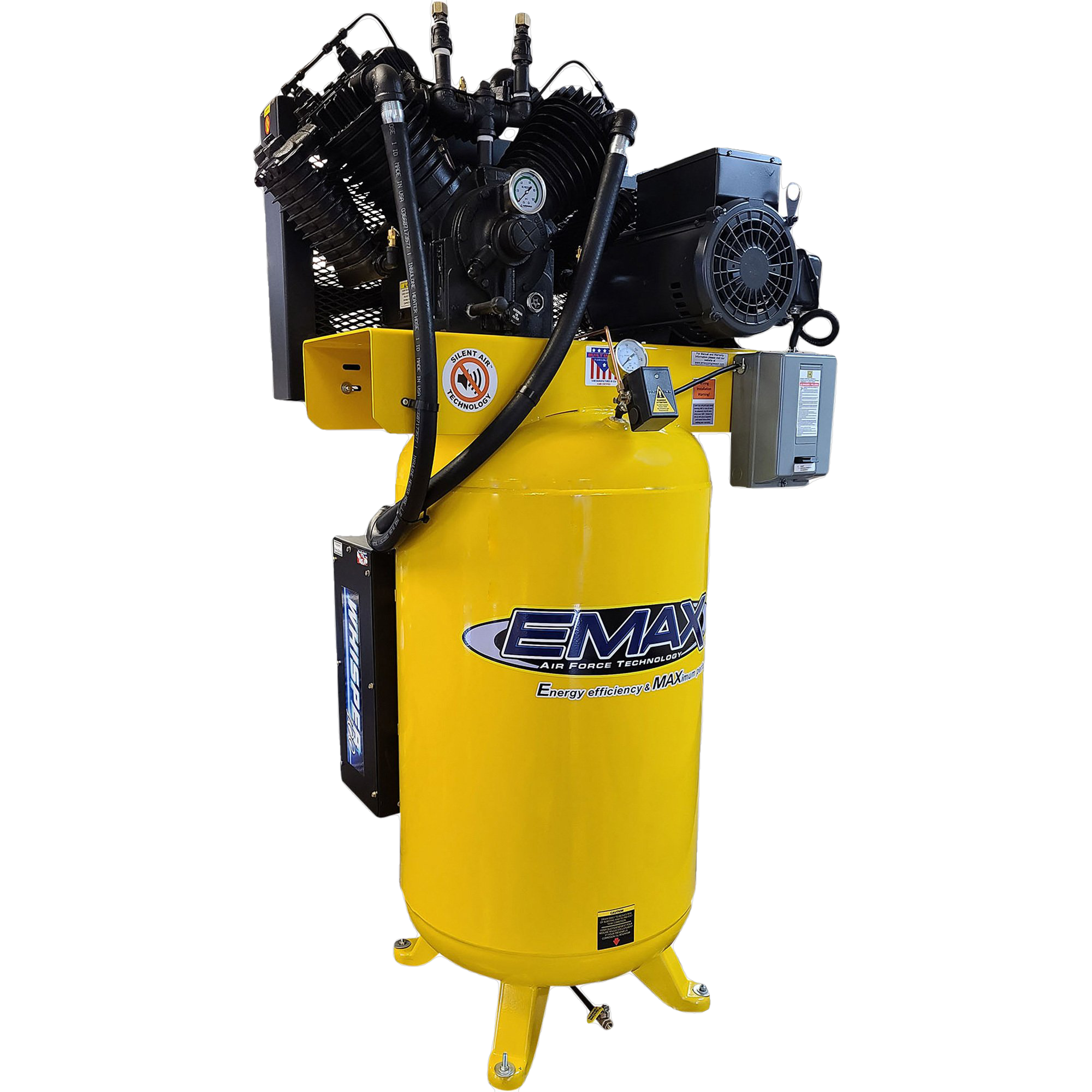 EMAX ES07V080V1 Industrial Series 80 Gal. 7.5 HP 1-Phase Two Stage Silent Air Electric Air Compressor New