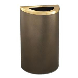 Profile 14 Gallon Half-Round Receptacle with Powder Coated Finish and Half-Round Opening