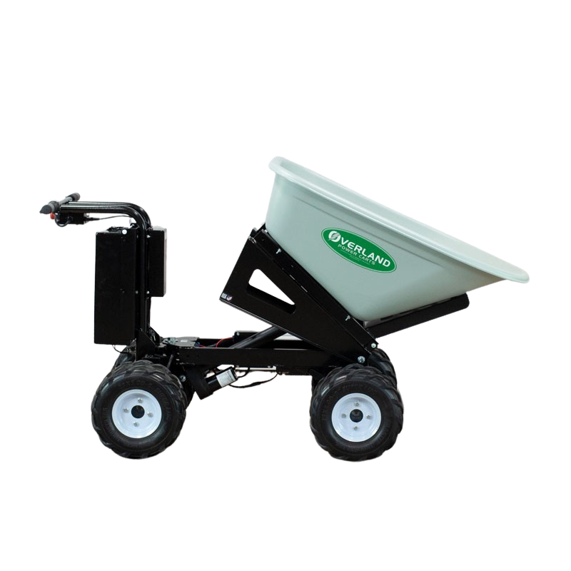 Overland Electric Wheelbarrow 10 cu. ft. With 4WD Power Dump And Extended Range Battery New
