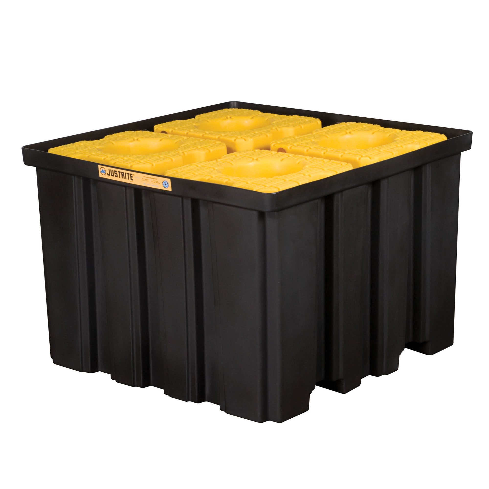Justrite EcoPolyBlend™ IBC Indoor Pallet, Forklift Pockets, Recycled Polyethylene, Black Body