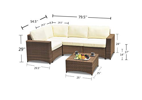 W Unlimited Studio Shine Collection Modular Sectional conversation set, 5 PCs, Dark Brown