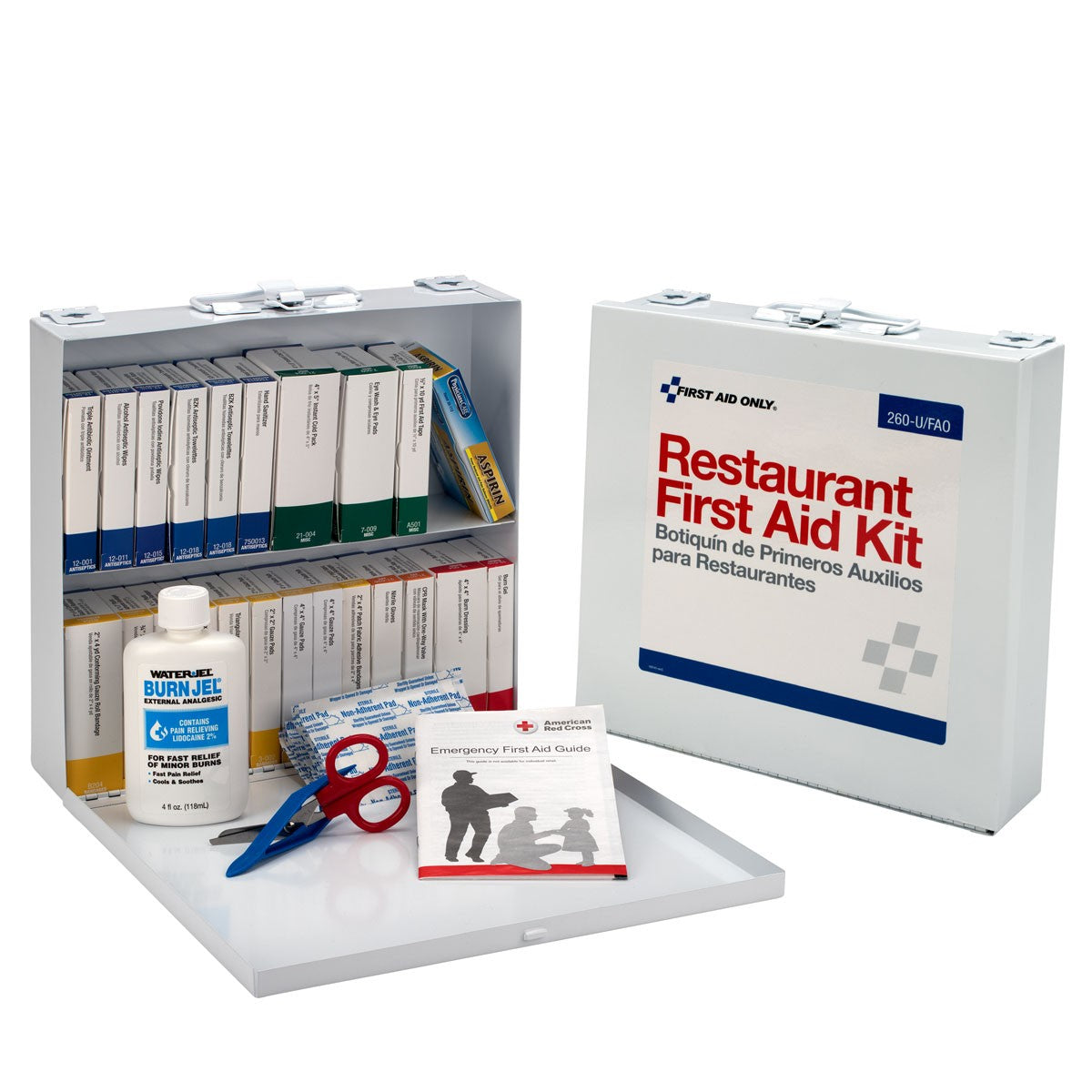 First Aid Only 75 Person Restaurant First Aid Kit, Metal Case (2 per order)