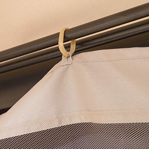 Christopher Knight Home Sonoma Outdoor Iron Gazebo Canopy Umbrella with Net Drapery (Beige)