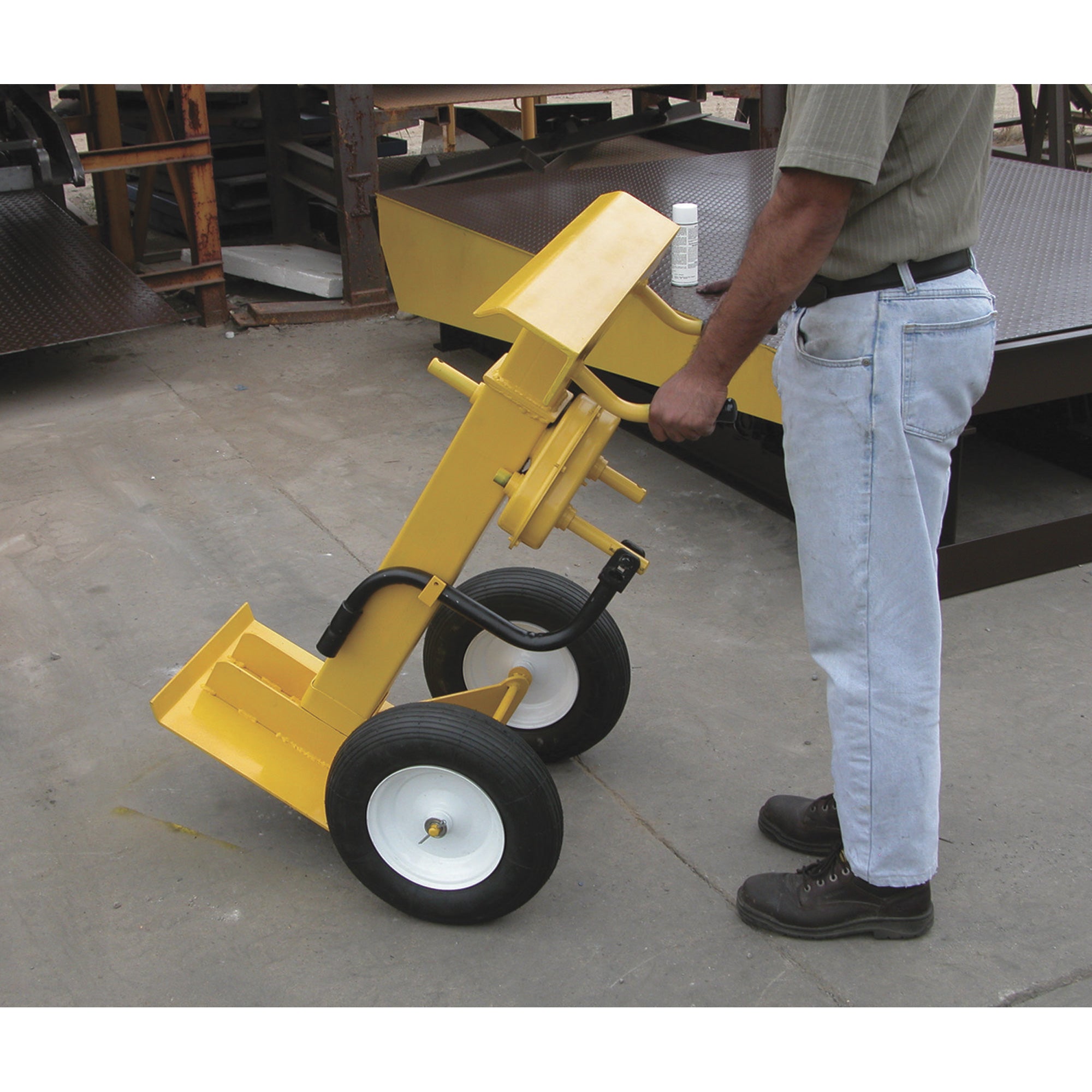 Vestil CJ-BEAM-SN Steel Stabilizing Jack with Solid Foam Wheels 50,000 Lb. Capacity Yellow New