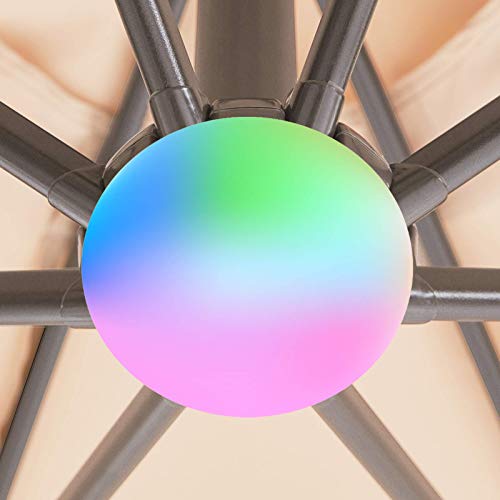 wikiwiki 10 FT Aluminum Cantilever Patio Umbrella (Wood) with Wikiwiki Umbrella Light 8 Colorful Modes 3 Brightness LED Light for Outdoor Patio Umbrella