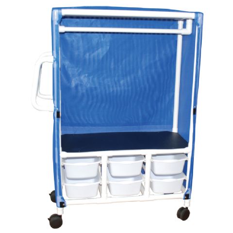 MJM Combo Linen Cart with 6 Slide Out Tubs