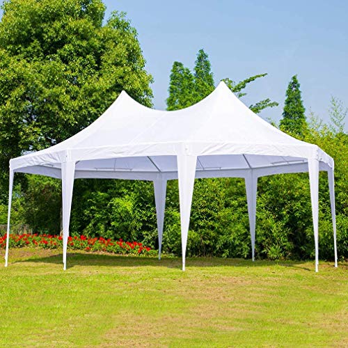 MELLCOM 20x15ft Party Tent Gazebo Pavilion Adjustable Removable Sidewalls White Shelter for Wedding,Garden