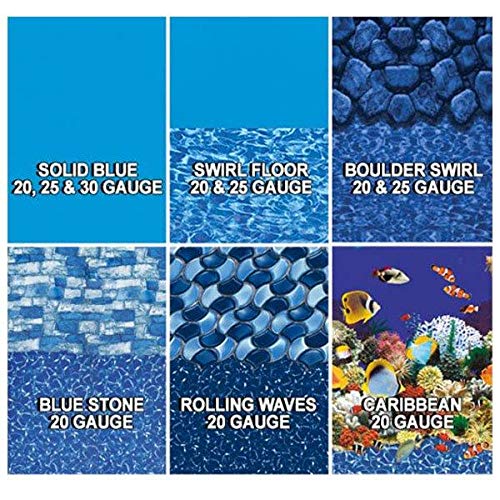 24 Foot Round Overlap Above Ground Pool Liner - 30 Gauge - Solid Blue