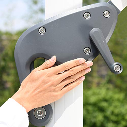 LKINBO 9 FT Square Cantilever Umbrella with Waterproof Cover, Heavy Duty Large Offset Patio Umbrella 360 Degree Rotation Outdoor Hanging Umbrella with Easy Tilt for Deck Backyard Pool Market, Red