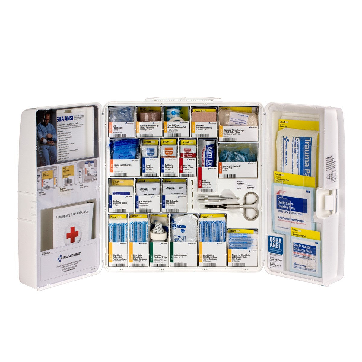 First Aid Only 50 Person Large Plastic Smart Compliance First Aid Food Service Cabinet without Medications and with Custom Logo (Case of 10)