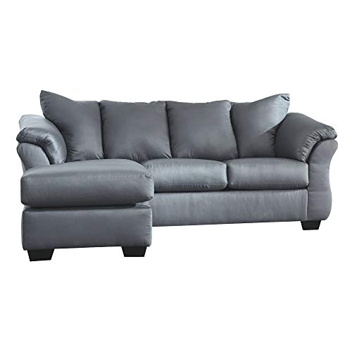 Signature Design by Ashley - Darcy Contemporary Sofa Chaise, Steel Gray