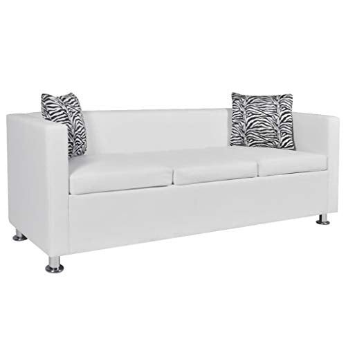 vidaXL vidaXL Sofa Set 2-Seater and 3-Seater White Faux Leather