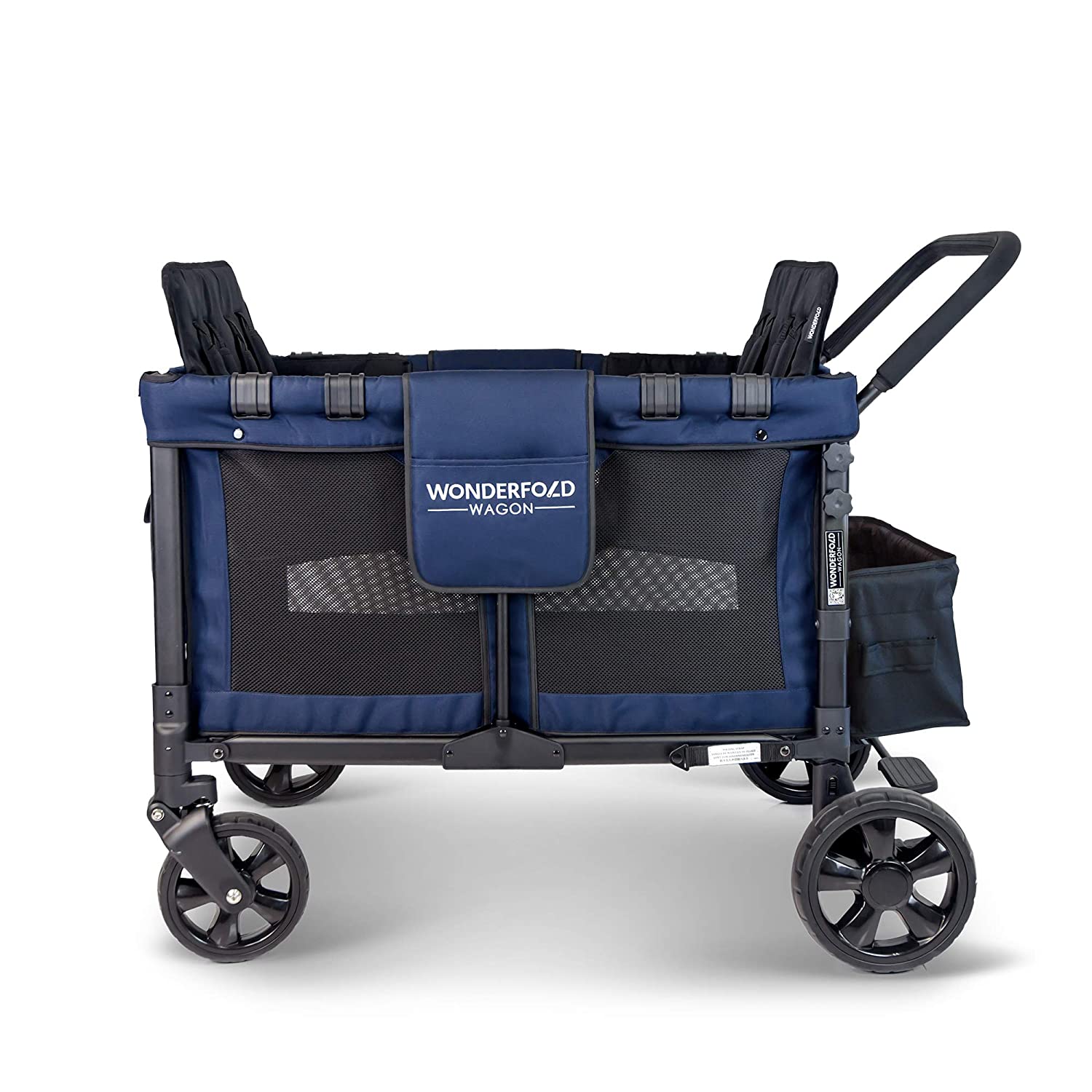WonderFold W4 Elite Push/Pull 4-Passenger Quad Stroller Wagon Navy New