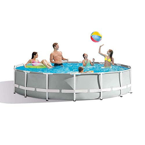 Summer Paddling Pool, Pool, Above Ground Pool, Swimming Pool, Frame Above-Ground Swimming Pool Set, Outdoor Metal Frame Round Swimming Pool with Filter Pump, Backyard Pools,366x76cm/144x30inch