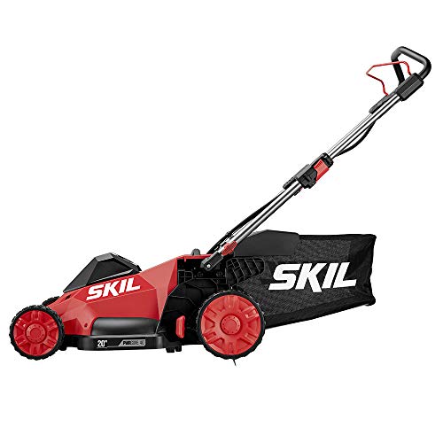 SKIL PM4910-10 CORE 40 20-Inch 40V Brushless Push Mower Kit Includes 5.0Ah Lithium Battery and Auto PWR Jump Charger, Red