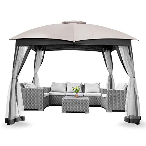 FAB BASED 10x12 Gazebo for Patio, Outdoor Gazebos and Canopies Waterproof, Canopy Patio with Mosquito Netting