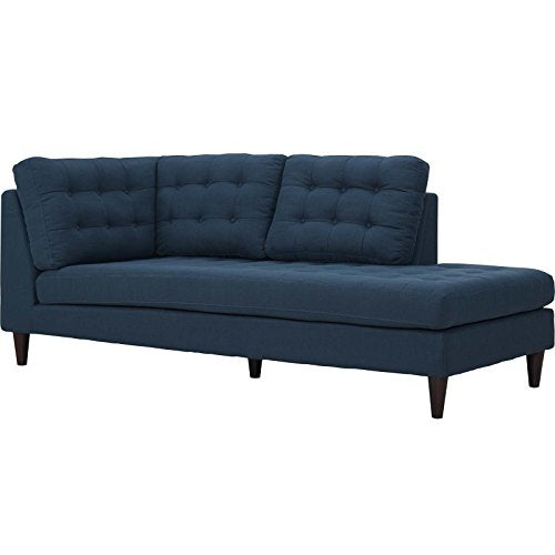 Modway Empress Mid-Century Modern Upholstered Fabric Right-Bumper Chaise In Azure