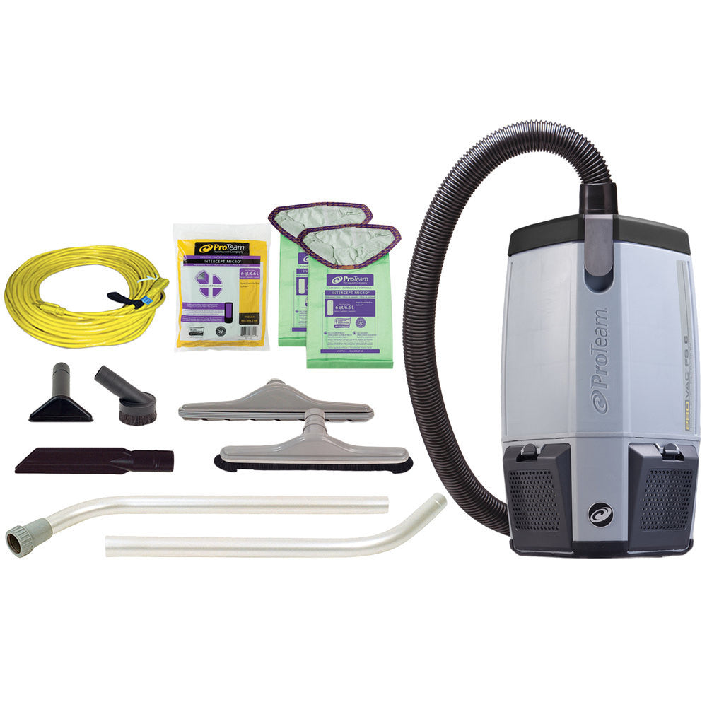 ProTeam 107363 6 Qt. ProVac FS 6 Backpack Vacuum Cleaner with Restaurant Kit