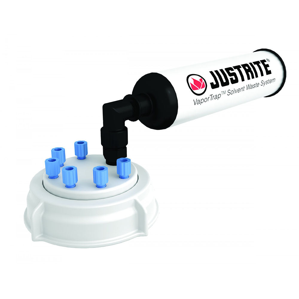 Justrite VaporTrap™ UN/DOT Cap with Filter Kit, 70mm Cap, 6 Ports 1/8'' OD Tubing