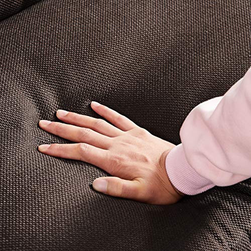 STARTO Modern U-Shaped Convertible Sectional Sofa Set, Reversible Linen Fabric Home Couch Furniture Extra Wide Chaise Lounge with Movable Ottomans for Living Room, Brown