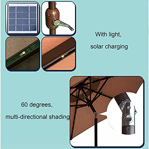 Cantilever Banana Parasol,Overhanging Garden Parasols Umbrella,Premium Hanging Patio Umbrella,with Solar Light,with Water Injection Base,Adjustable Direction,23 Meters,Red