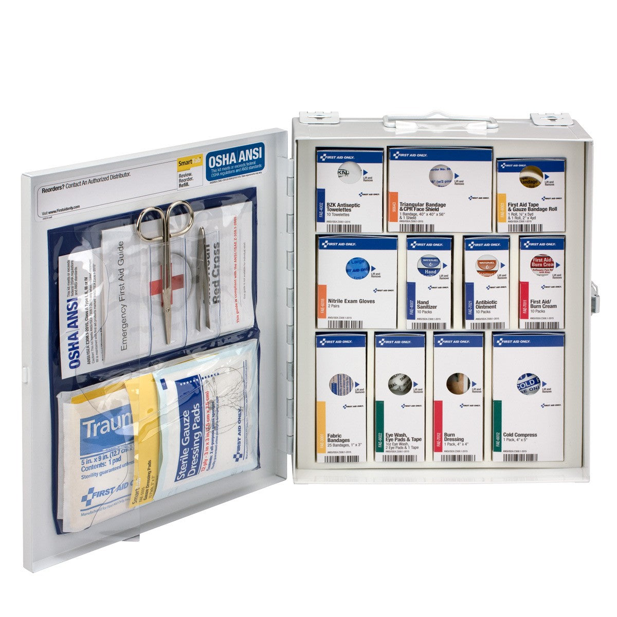 First Aid Only 25 Person Medium Metal Smart Compliance Cabinet without Medications (Case of 2)