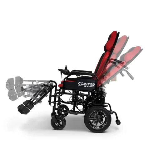 ComfyGO X-9 Max Electric Wheelchair with Automatic Recline 17 Mile Range New