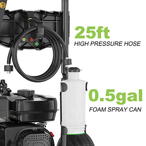TEANDE 4200PSI Gas Pressure Washer 2.8GPM Power Washer 212CC Gas Pressure Washer Powered, High-Pressure Hose 5 Nozzles (Black)