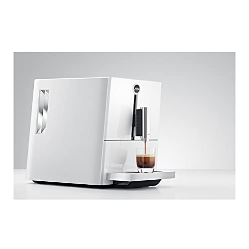 Jura A1 Automatic Coffee Machine (Piano White) with 2 Cup and Saucer Sets, Cleaning Tablets & Coffee Canister Bundle (5 Items)