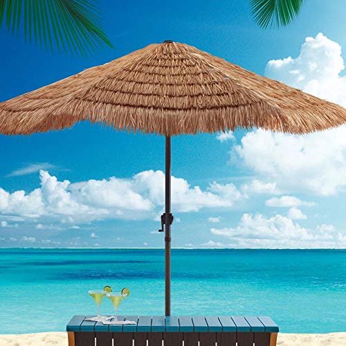 Patio Umbrella Hawaiian Tiki Umbrella, 2.4m/7.87ft Thatch Patio Tiki Umbrella,Garden Parasol Umbrella,with Crank,Beach Parasol,uv Resistant, for Garden, Beach, Party Decoration