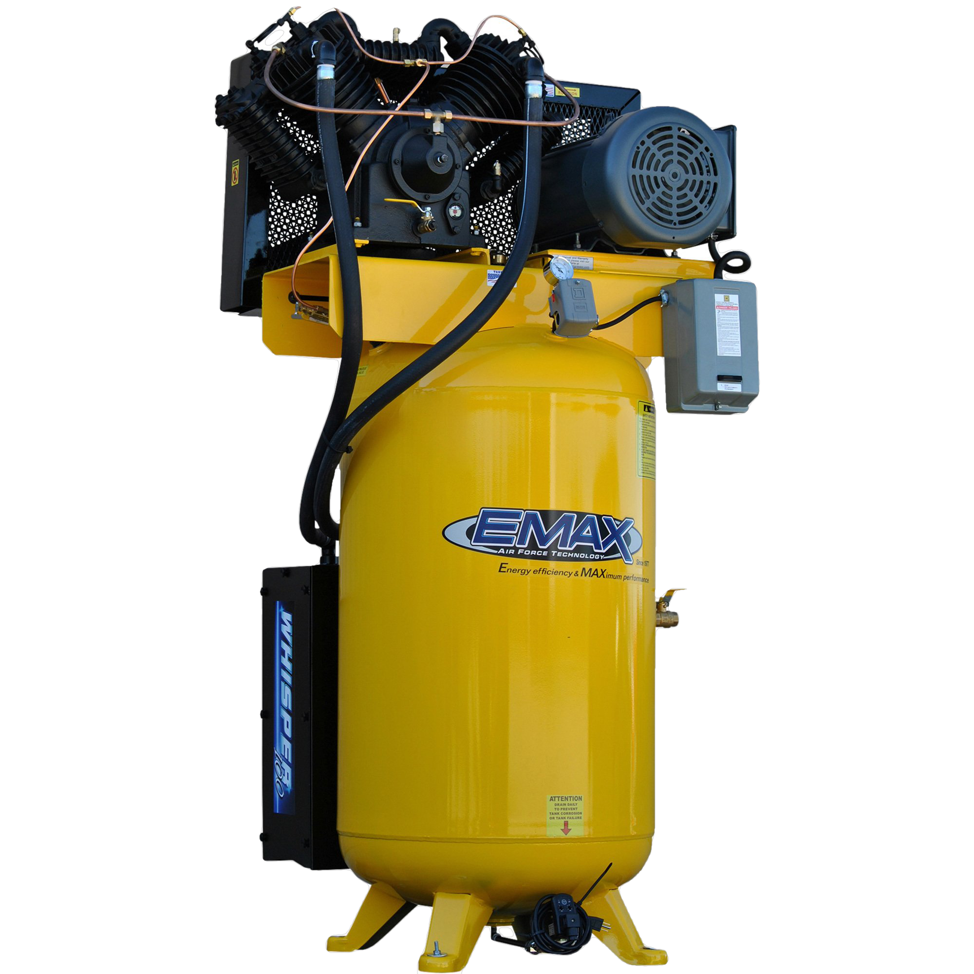 EMAX ESP10V080V1 Industrial Plus 10 HP 1-Phase 80 gal. Vertical Electric Air Compressor w/ Silencer New