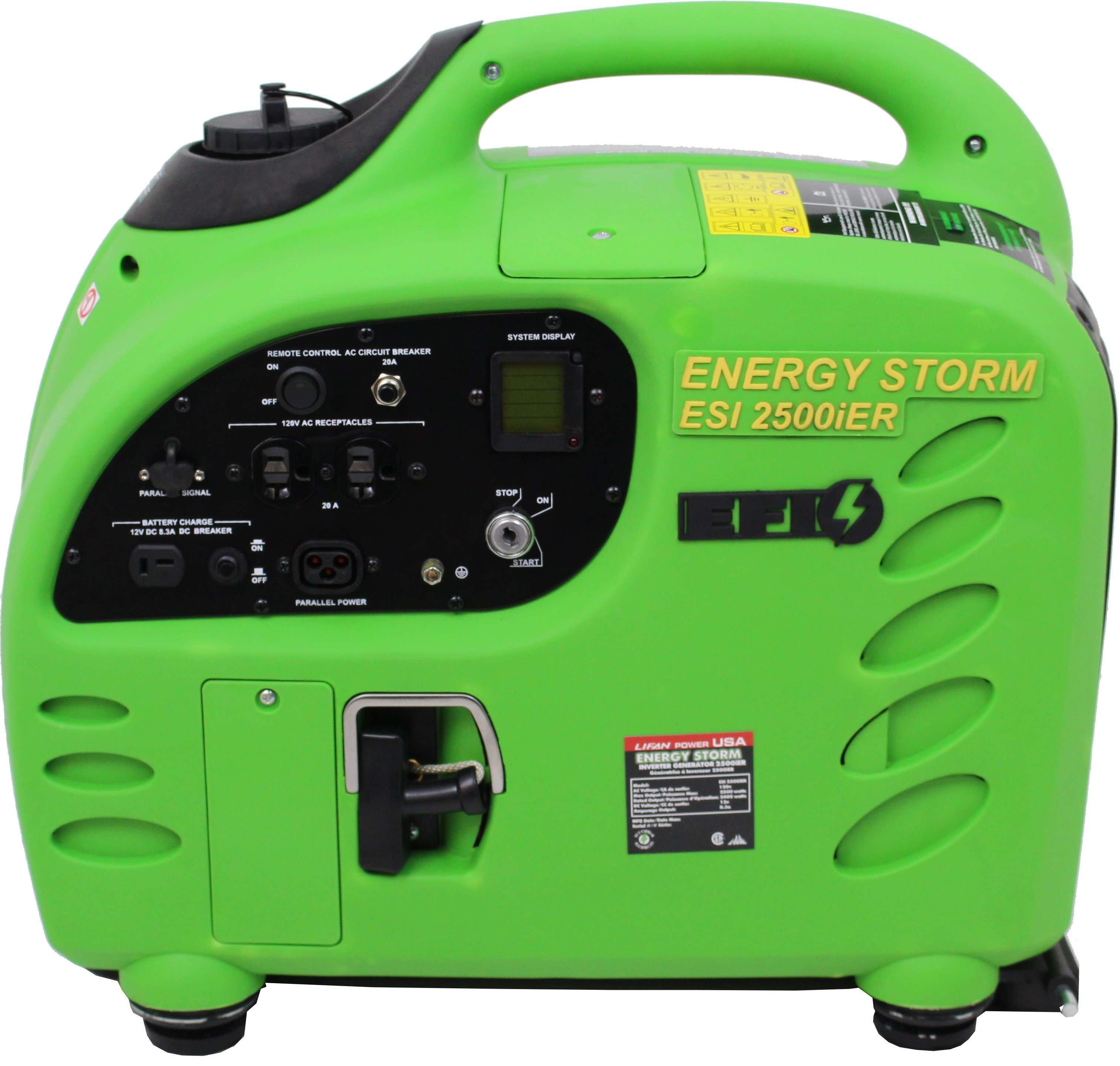 Lifan ESI2500iER-EFI-CA Energy Storm 2400W/2500W Inverter Remote Start Generator Open Box (Never Used)