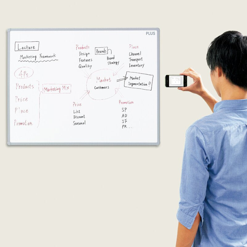 Smartphone Ready Magnetic Whiteboard Size: 47