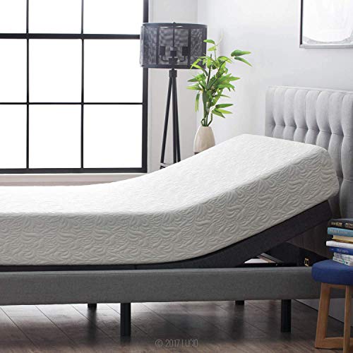 LUCID L300 Bed Base-5 Minute Assembly-Dual USB Charging Stations-Head and Foot Incline-Wireless Remote Adjustable, Queen, Charcoal