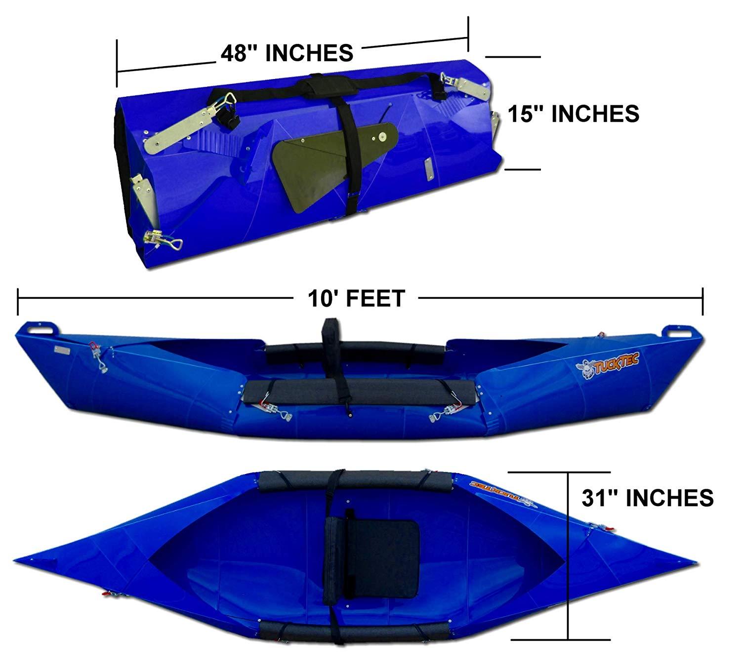 Tucktec Advanced 2020 Model 10 Ft Foldable Kayak Portable Lightweight Canoe Blue New
