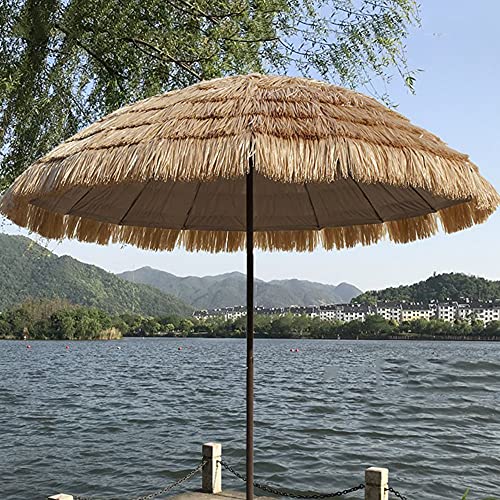 LKP Hawaiian Style Patio Umbrella Thatched Tiki Umbrella Round Beach Umbrella Outdoor Hula Umbrella for Garden Backyard Cafe Poolside Deck