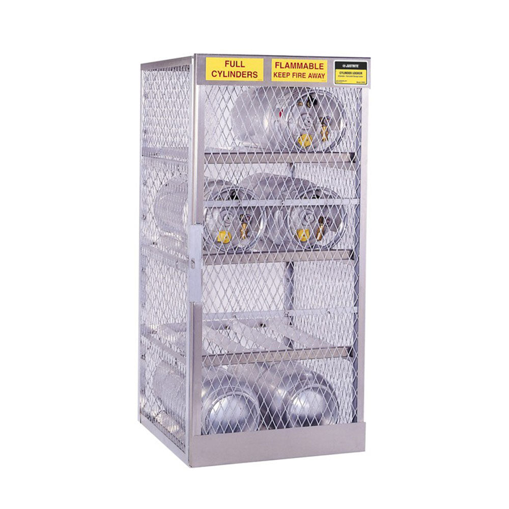 Justrite LPG Cylinder Capacity, Gas Cylinder Cabinet Locker, Aluminum