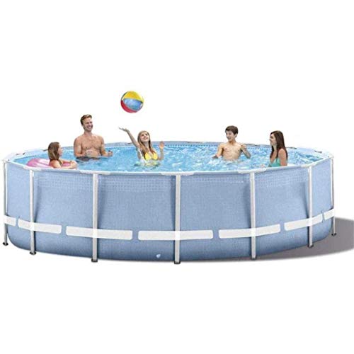 120In×30In Swimming Pool Paddling Pool Round Frame Above Ground Pool Pond Family Swimming Pool Metal Frame Structure Pool