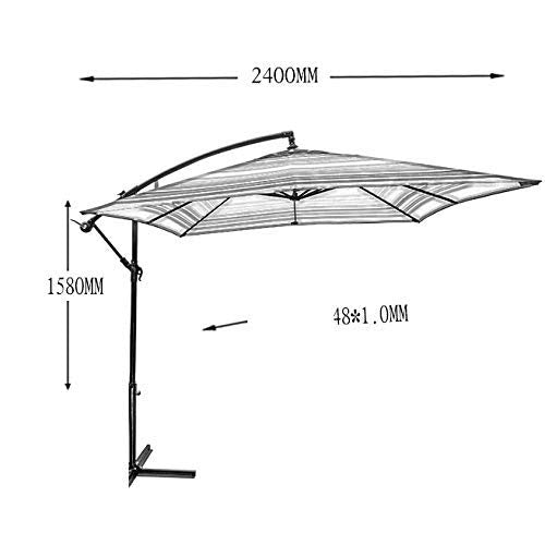 ZHTY 2.4 2.4m Waterproof Offset Patio Umbrella Outdoor Market Umbrella for Outdoor Garden and Patio Outdoor Parasol Portable Parasol