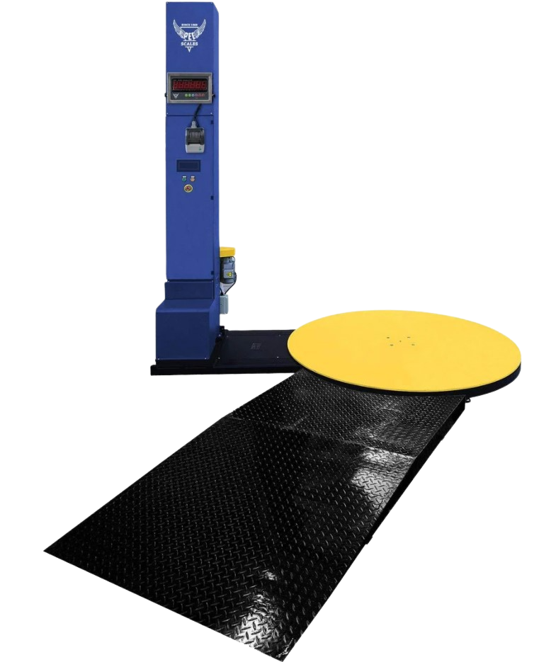 PEC Scales Stretch Wrap Machine Electric Pallet Wrapper with Built-in Scale and Thermal Label Printer Capacity 5000 lbs New