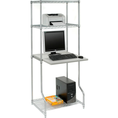 4-Shelf Wire Computer LAN Workstation, 30