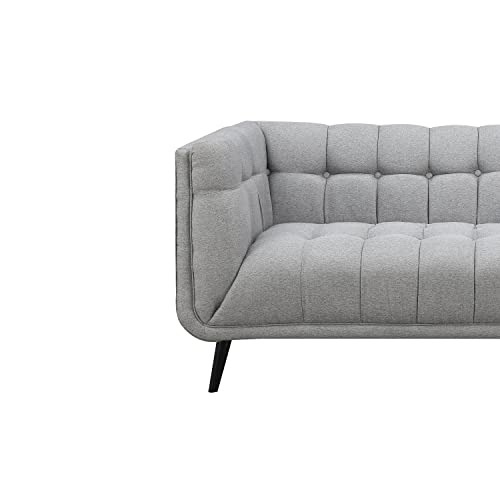 AC Pacific Sara Button Tufted Upholstered Living Room Sofa, Gray