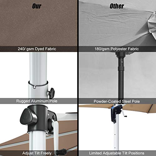 Tangkula 11ft Patio Cantilever Umbrella, 360 Degree Rotation Outdoor Offset Umbrella with Heavy-Duty Aluminum Pole, Cross Base & Crank Handle, Market Hanging Umbrella