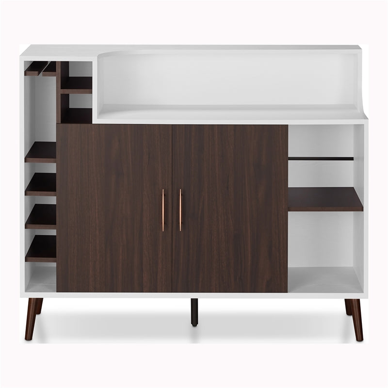 Reid Modern Unique Curved Wood Tabletop Buffet