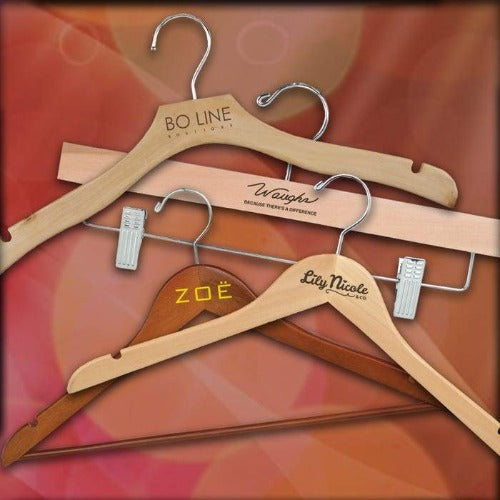 Econoco Wooden Wishbone Suite Hanger With Pants Bar - 17